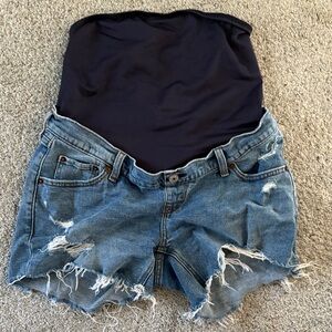 Abercrombie & Fitch Dark Blue Denim Shorts maternity